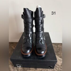 Coach Moto Black Leather Boots. Brand New and Original Packaging.